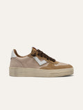 Sneaker HYPER in Pelle Beige e Camoscio Cuoio