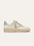 HYPER Sneakers in White and Gold Leather