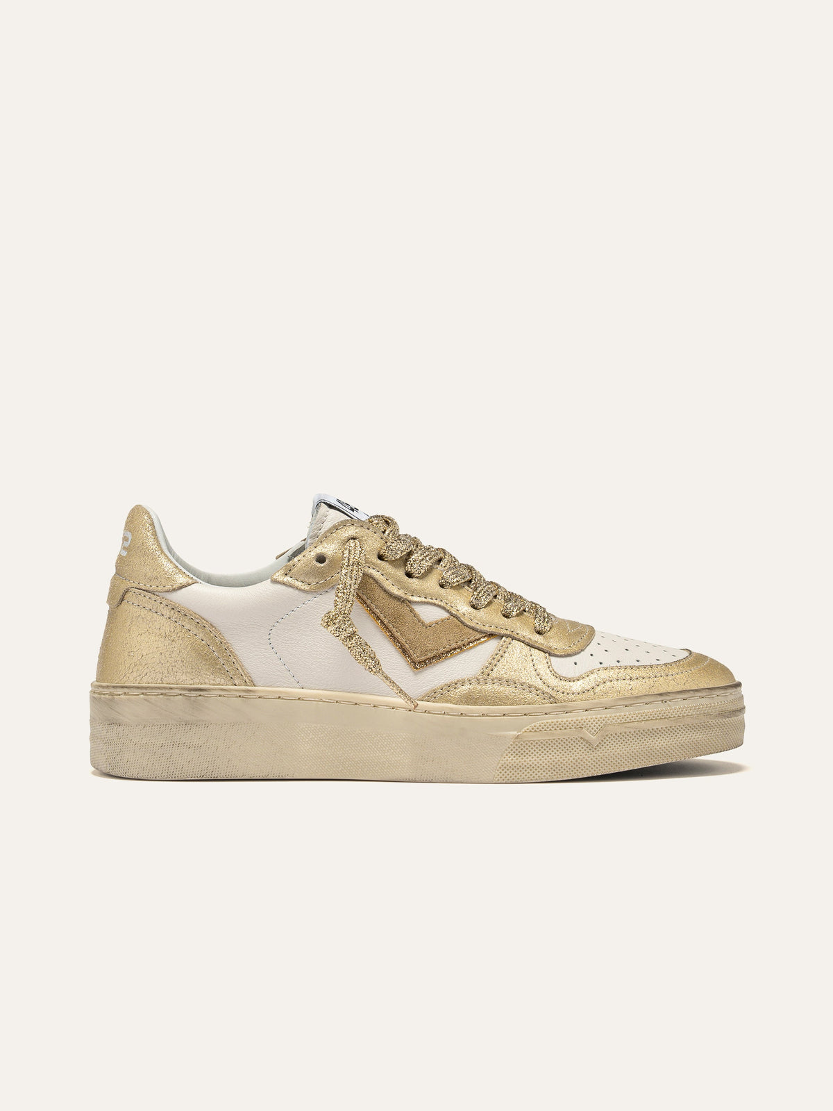 Sneaker HYPER in Pelle Bianca e Oro
