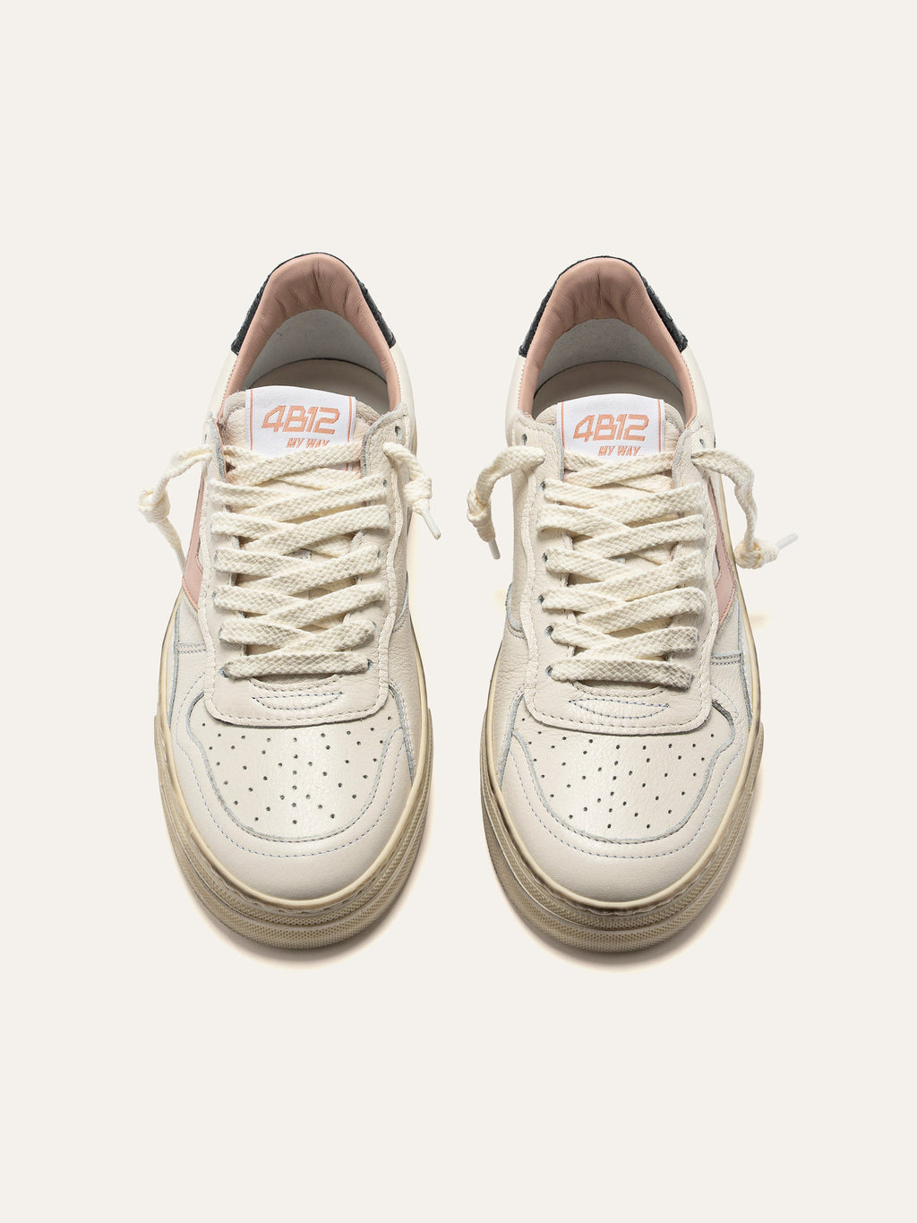 HYPER Sneakers in White and Pink Leather