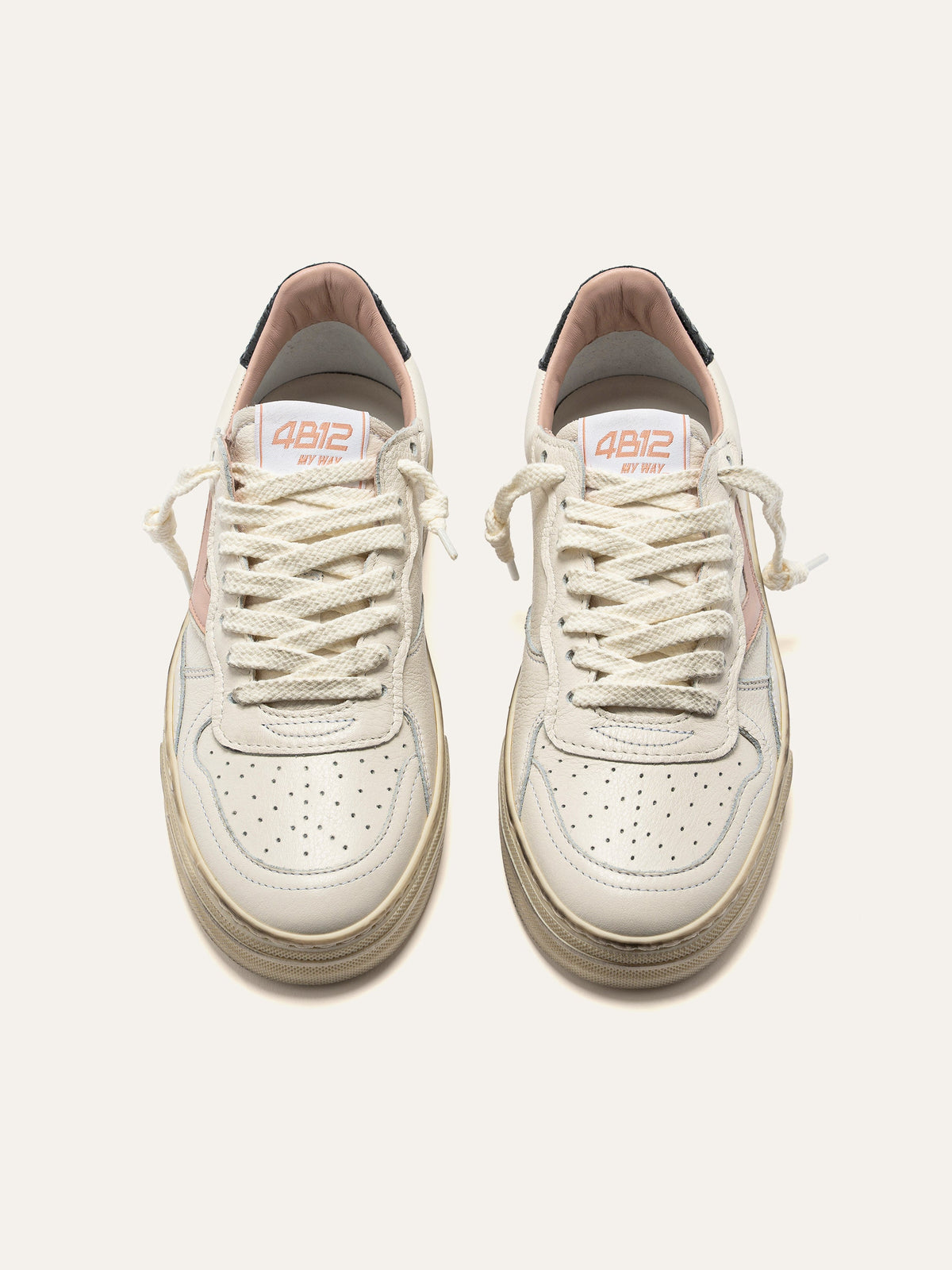 HYPER Sneakers in White and Pink Leather