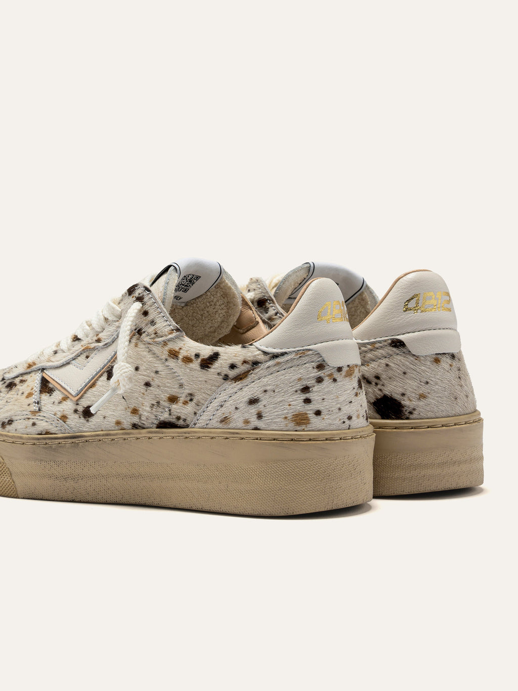 HYPER Sneakers in White and Brown Leather