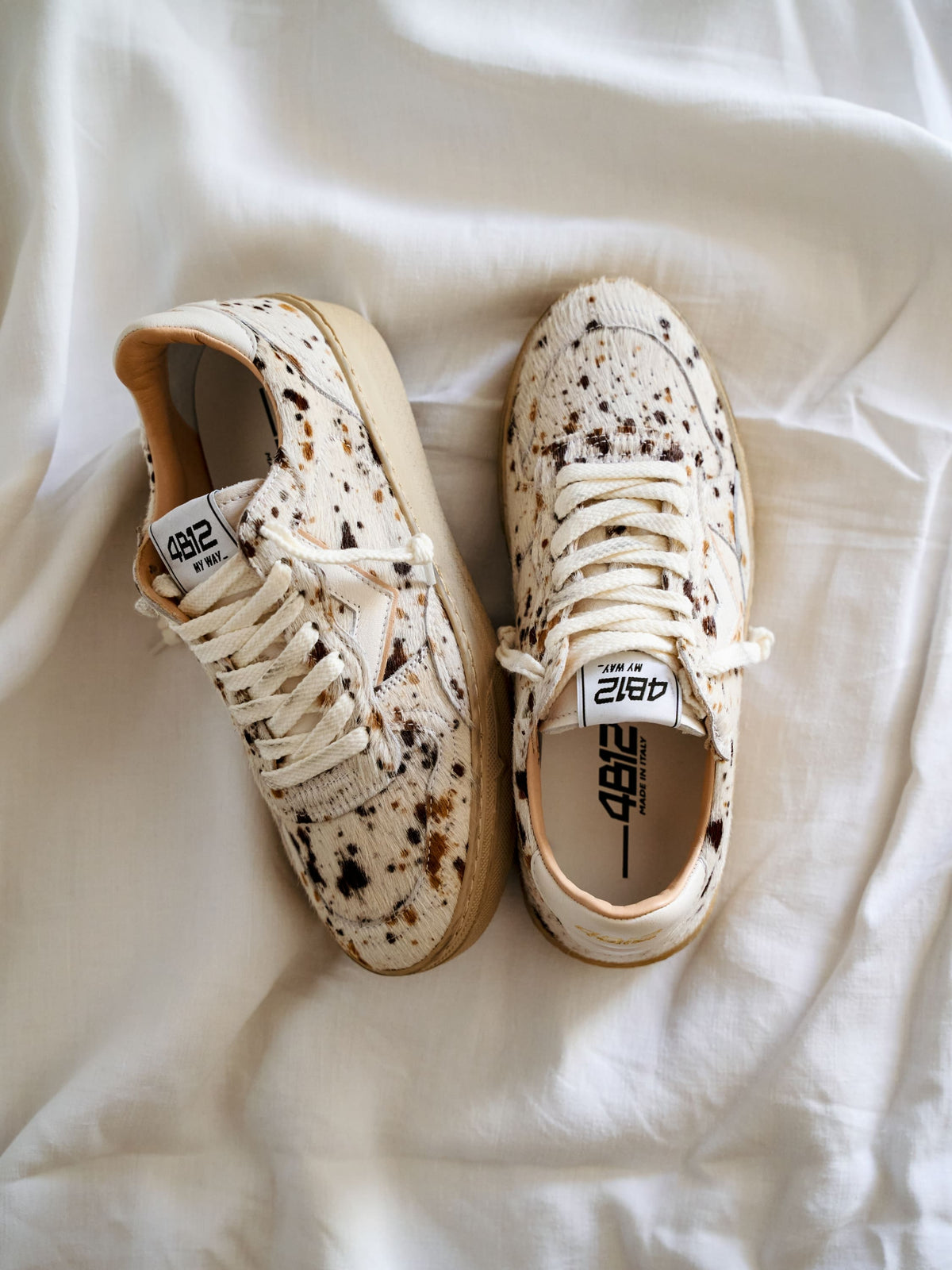 Sneaker HYPER in Pelle Bianca e Marrone