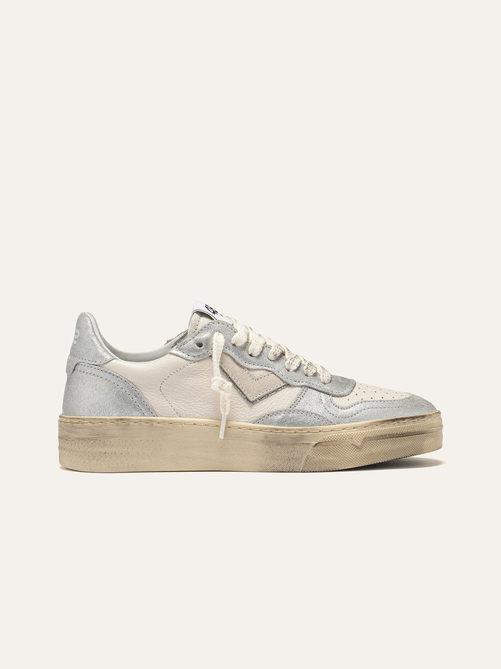 HYPER Sneakers in White and Silver Leather