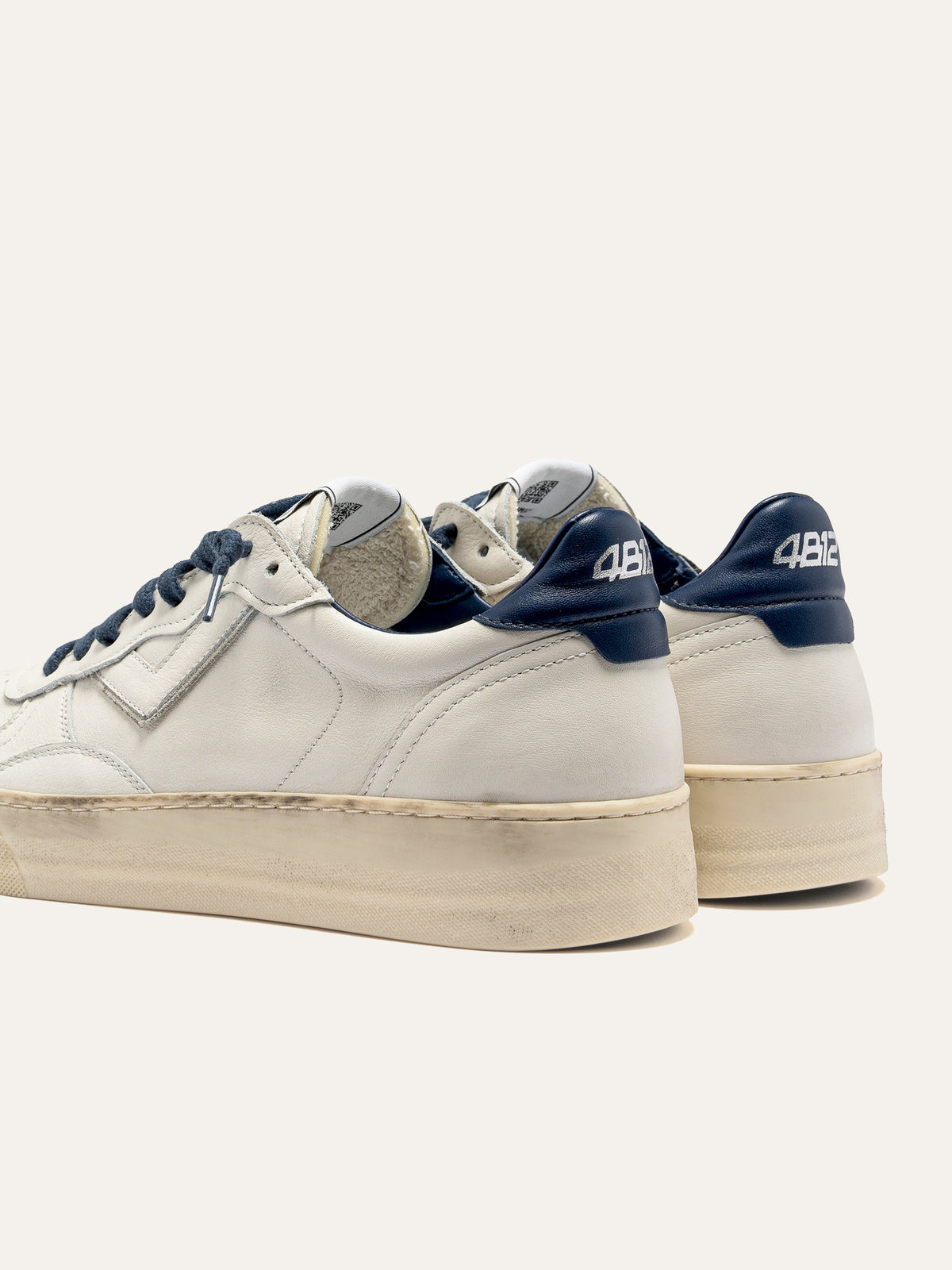 HYPER Sneakers in White and Navy Leather