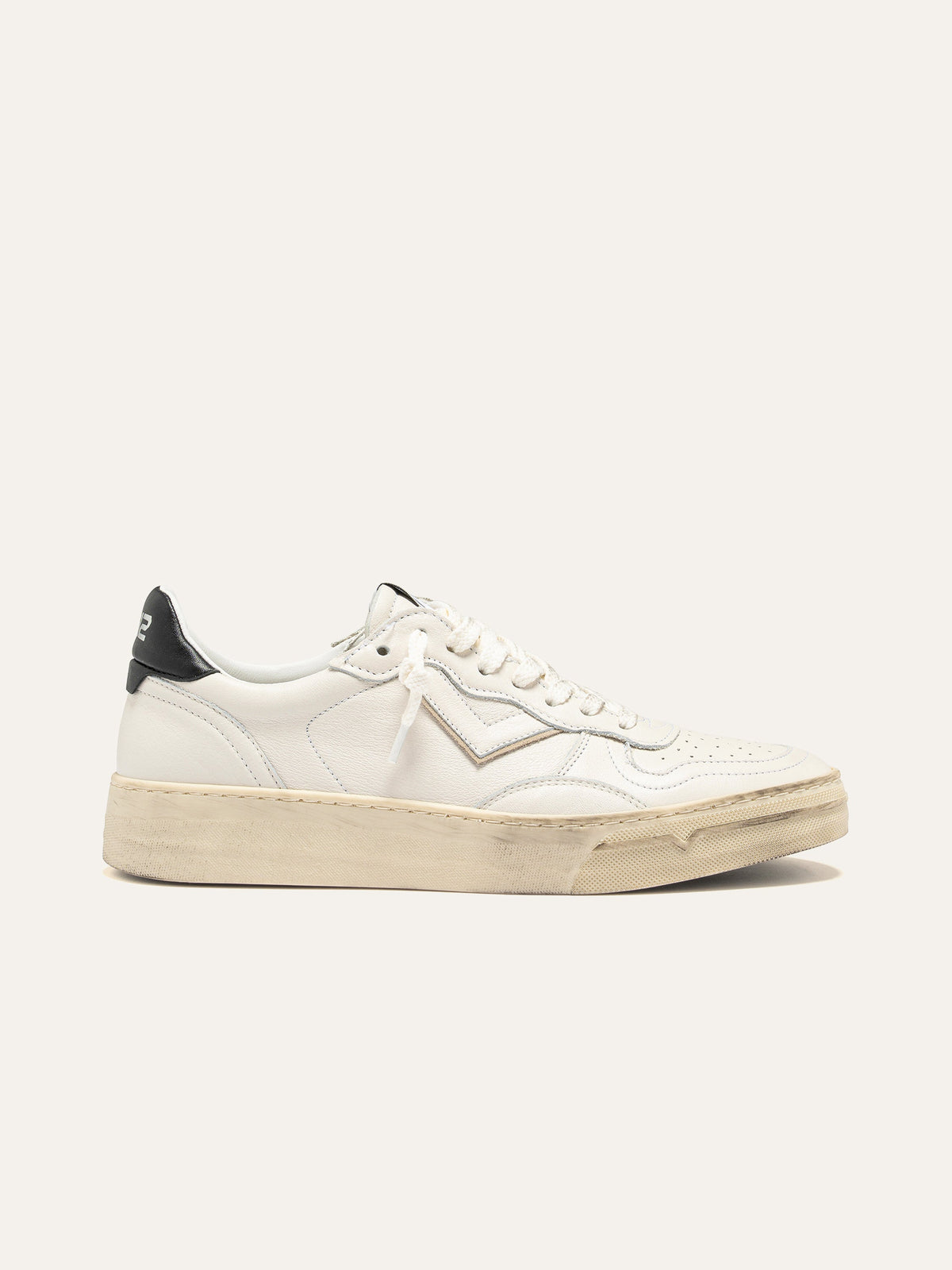 Sneaker Uomo 4B12 HYPER in Pelle Bianca e Nera