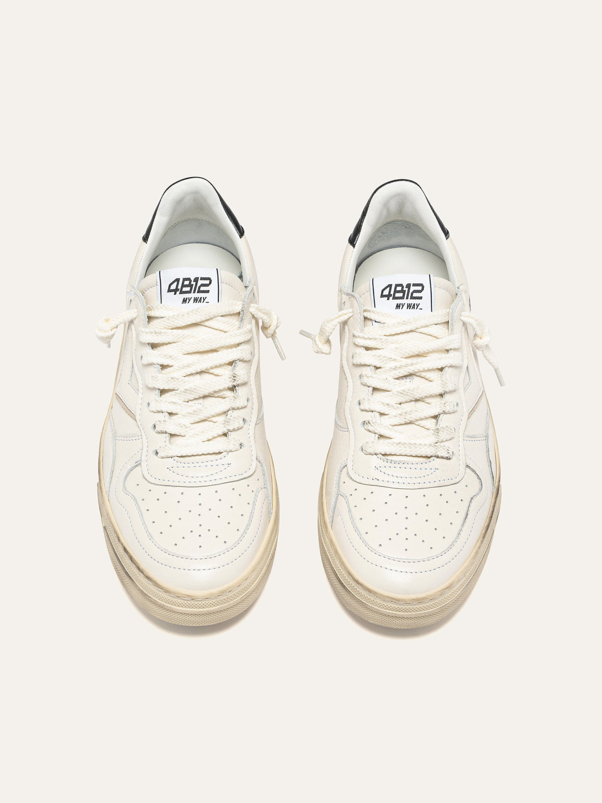HYPER Sneakers in White and Black Leather