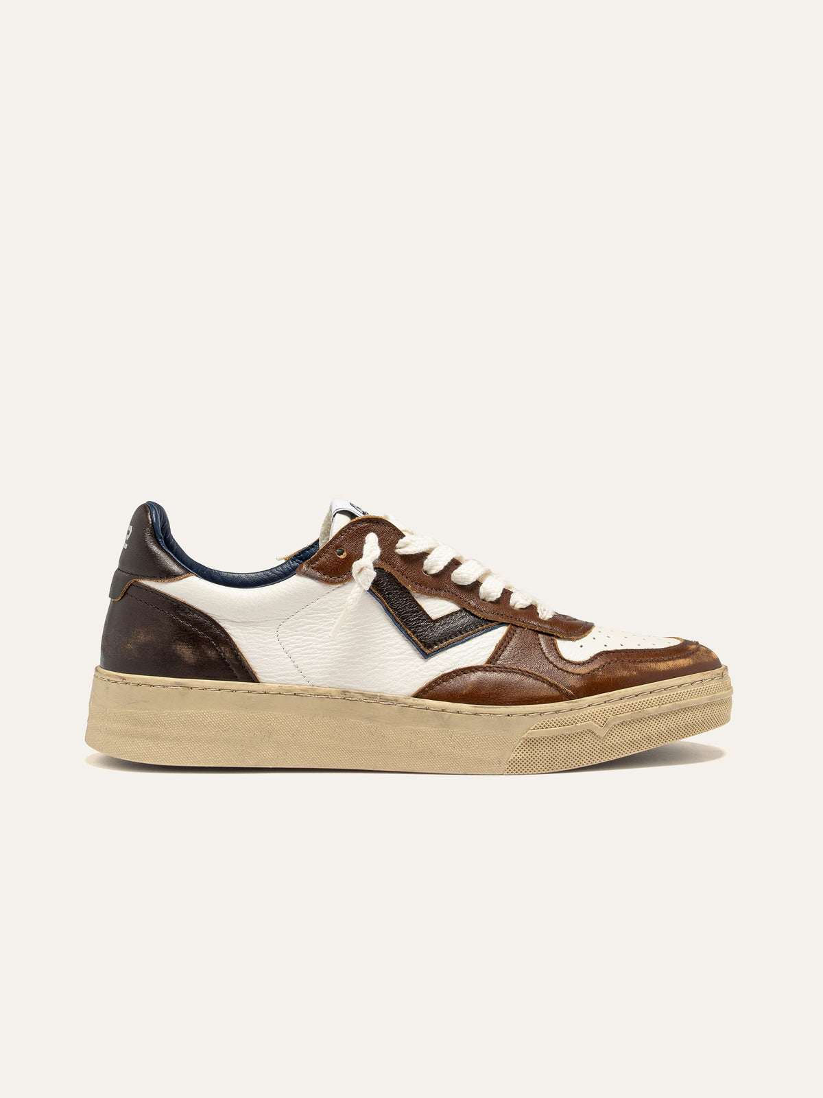 Sneaker HYPER in Pelle Bianca e Navy