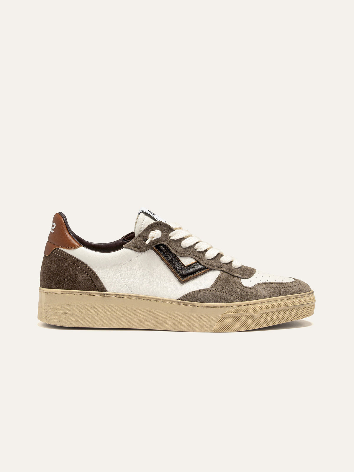Sneaker HYPER in Pelle Bianca e Suede Marrone