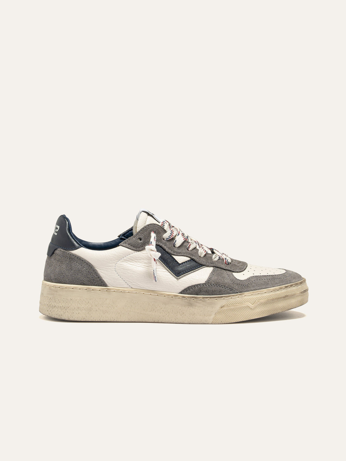 HYPER Sneakers in White Leather with Grey Suede