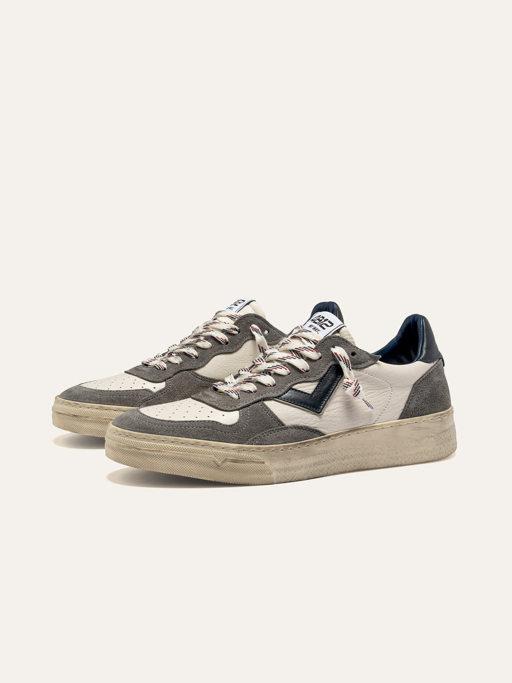 HYPER Sneakers in White Leather with Grey Suede