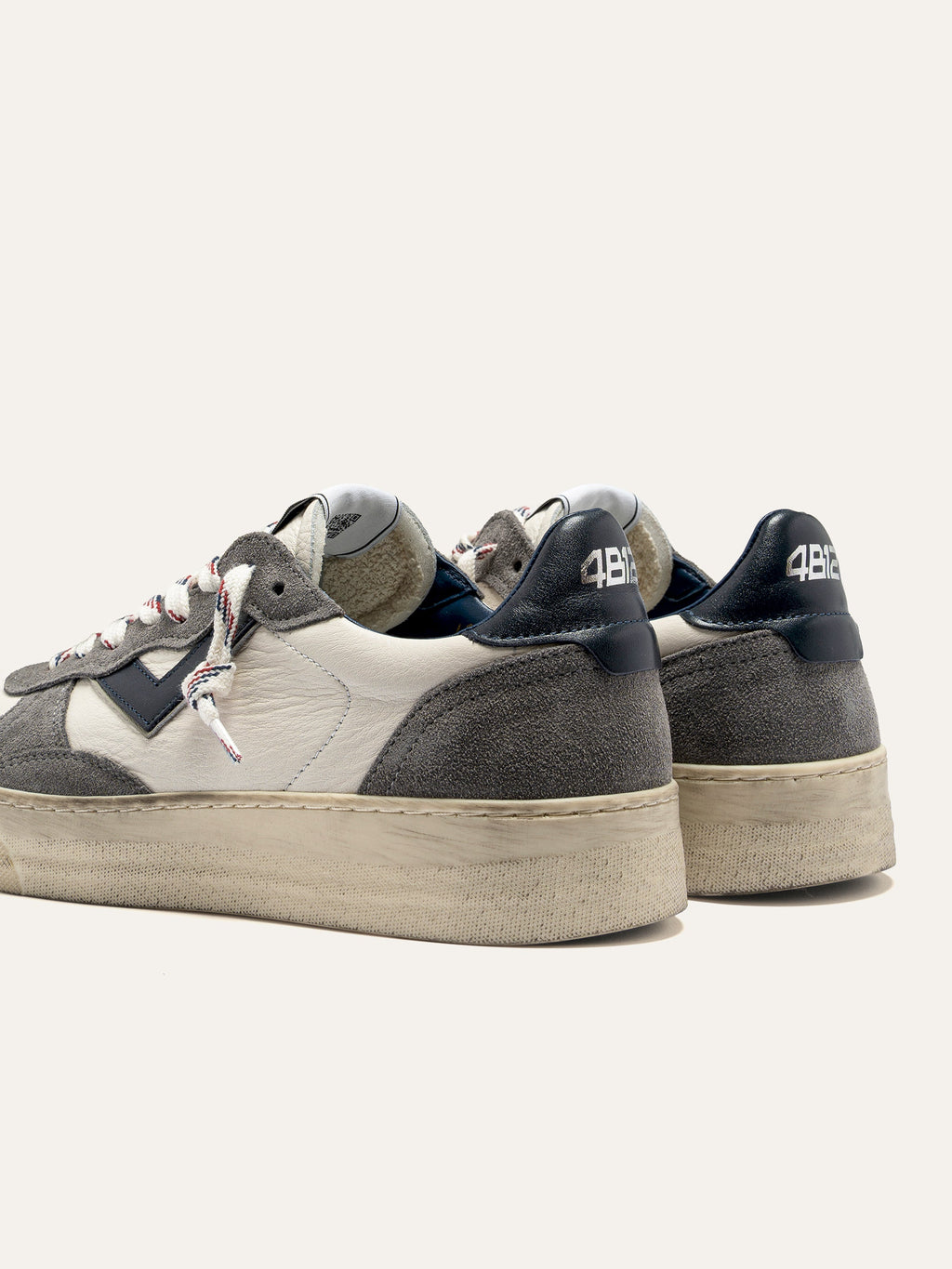 HYPER Sneakers in White Leather with Grey Suede