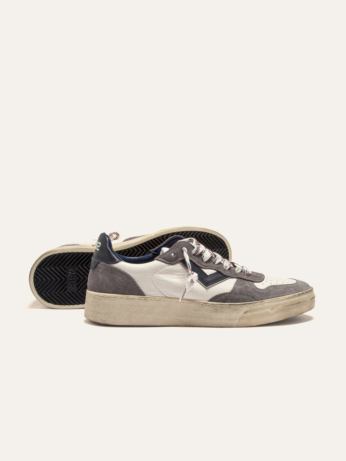 HYPER Sneakers in White Leather with Grey Suede