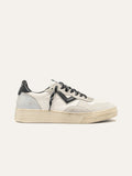 HYPER Sneakers in White Leather with Beige Suede and Black