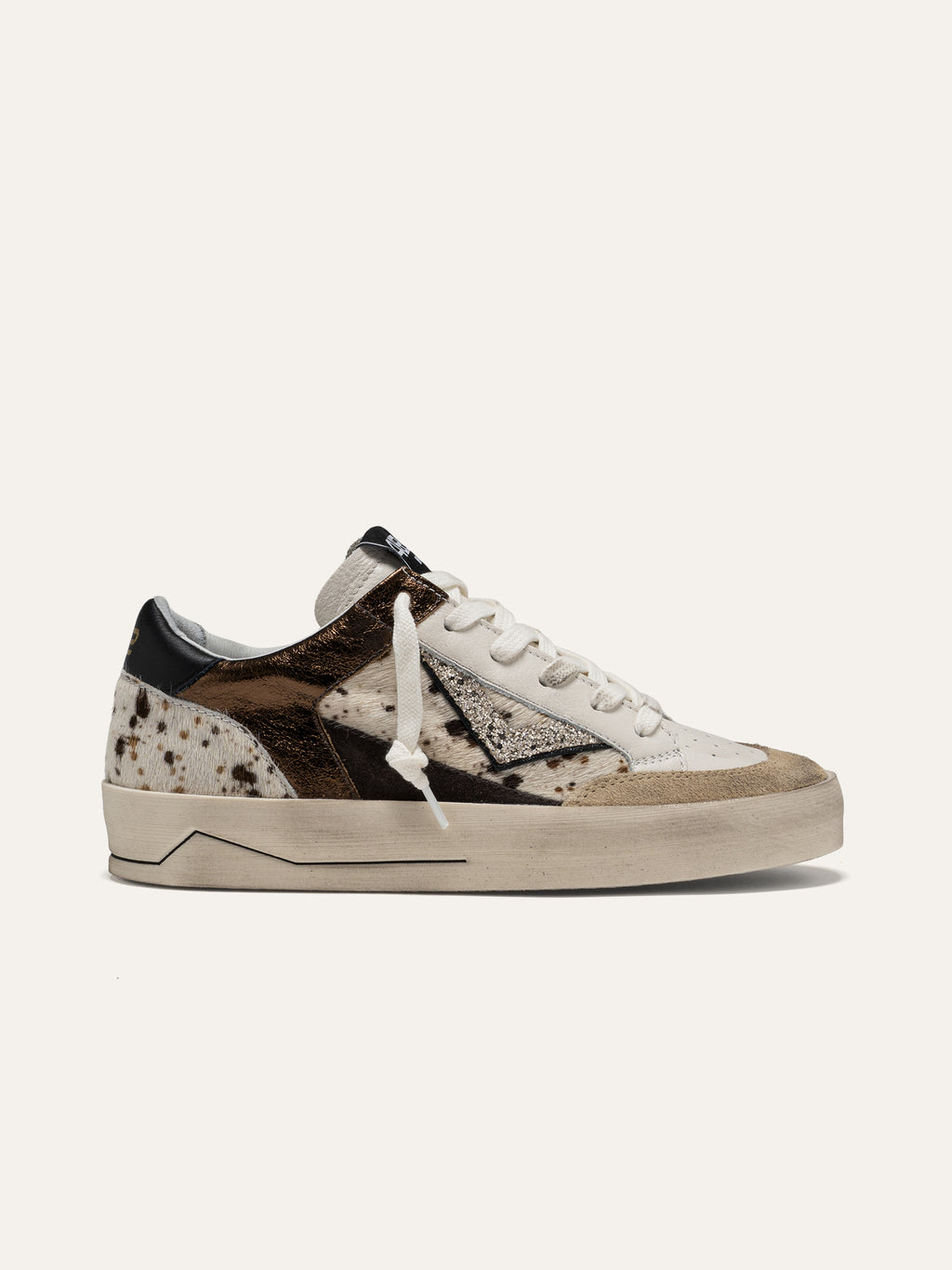 Sneaker KYLE in Pelle Bianca e Cavallino Maculato