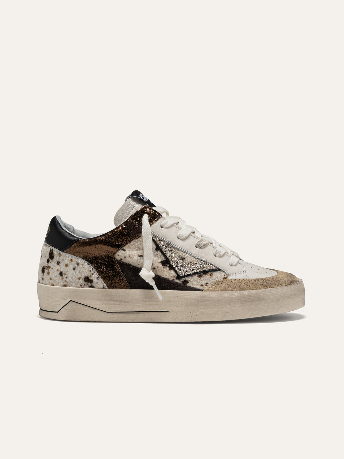 Sneaker KYLE in Pelle Bianca e Cavallino Maculato