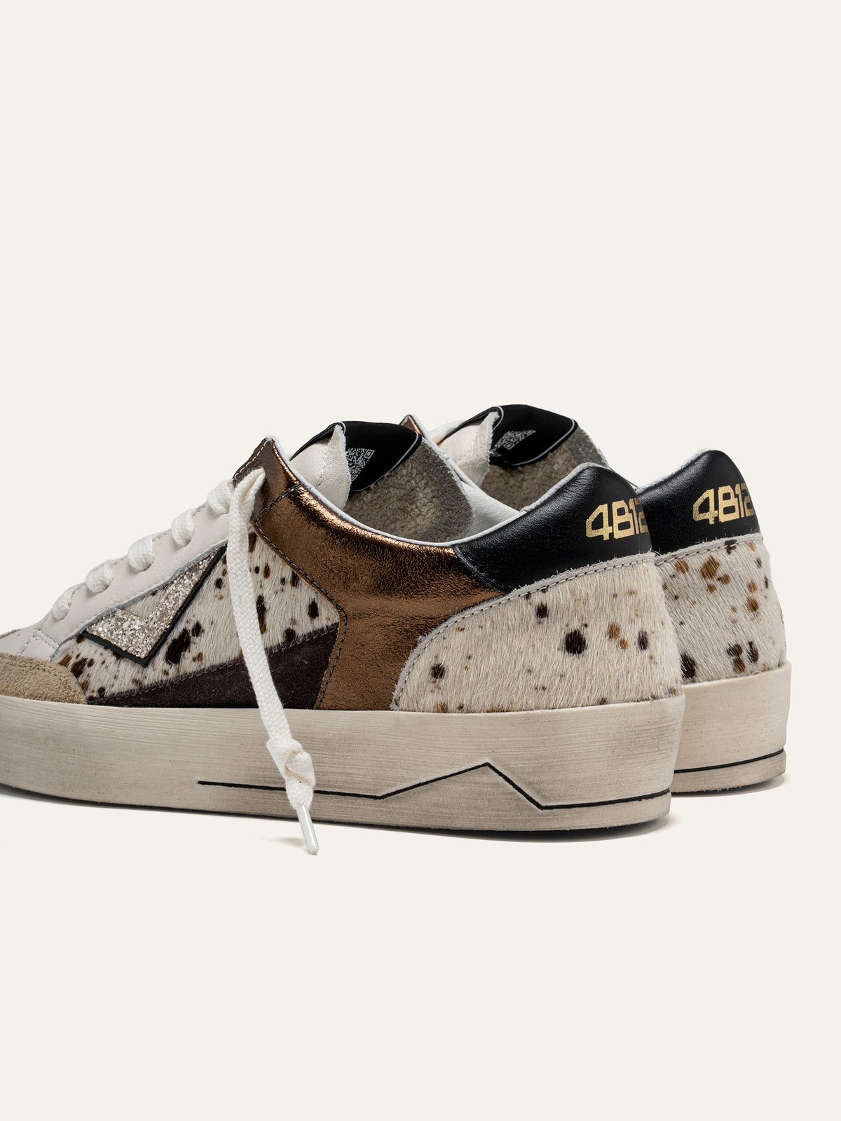 Sneaker KYLE in Pelle Bianca e Cavallino Maculato