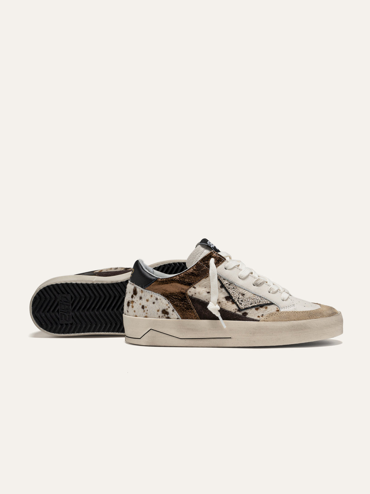 Sneaker KYLE in Pelle Bianca e Cavallino Maculato