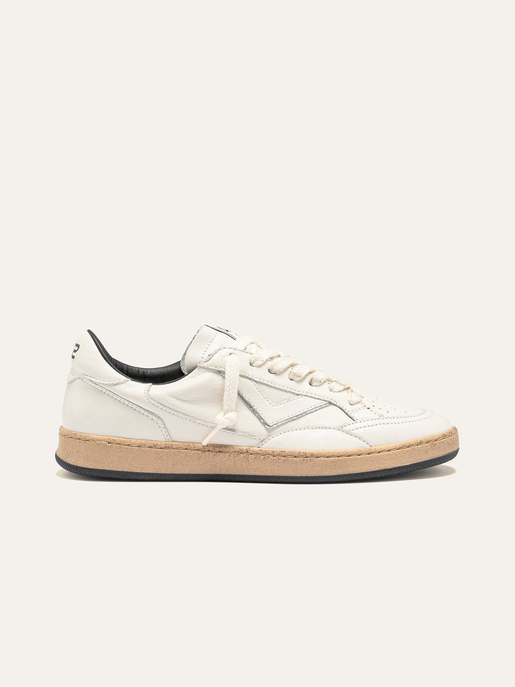 PLAYNEW Sneakers in White and Silver Leather