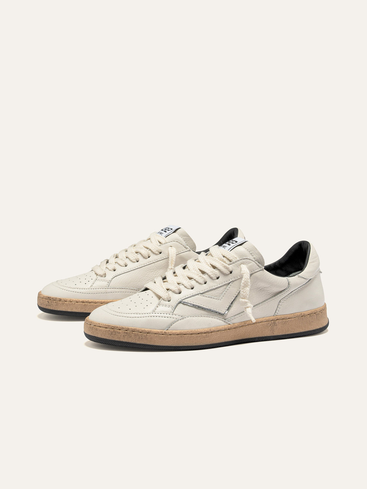 Sneaker PLAYNEW in Pelle Bianca e Argento