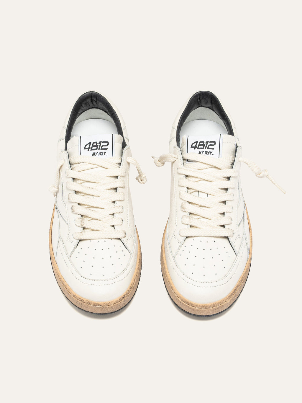 PLAYNEW Sneakers in White and Silver Leather