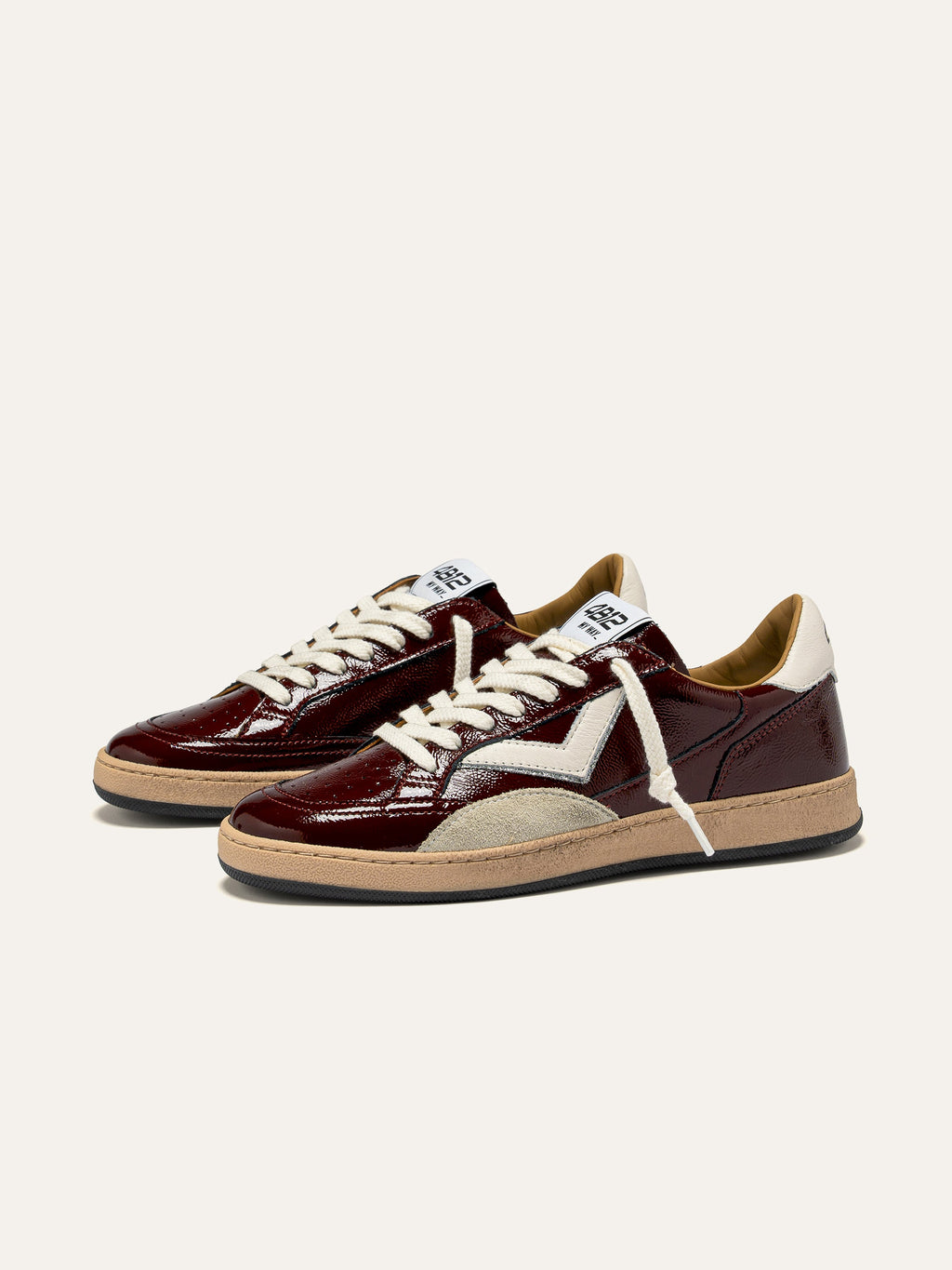 PLAYNEW Sneakers in Burgundy and Cream