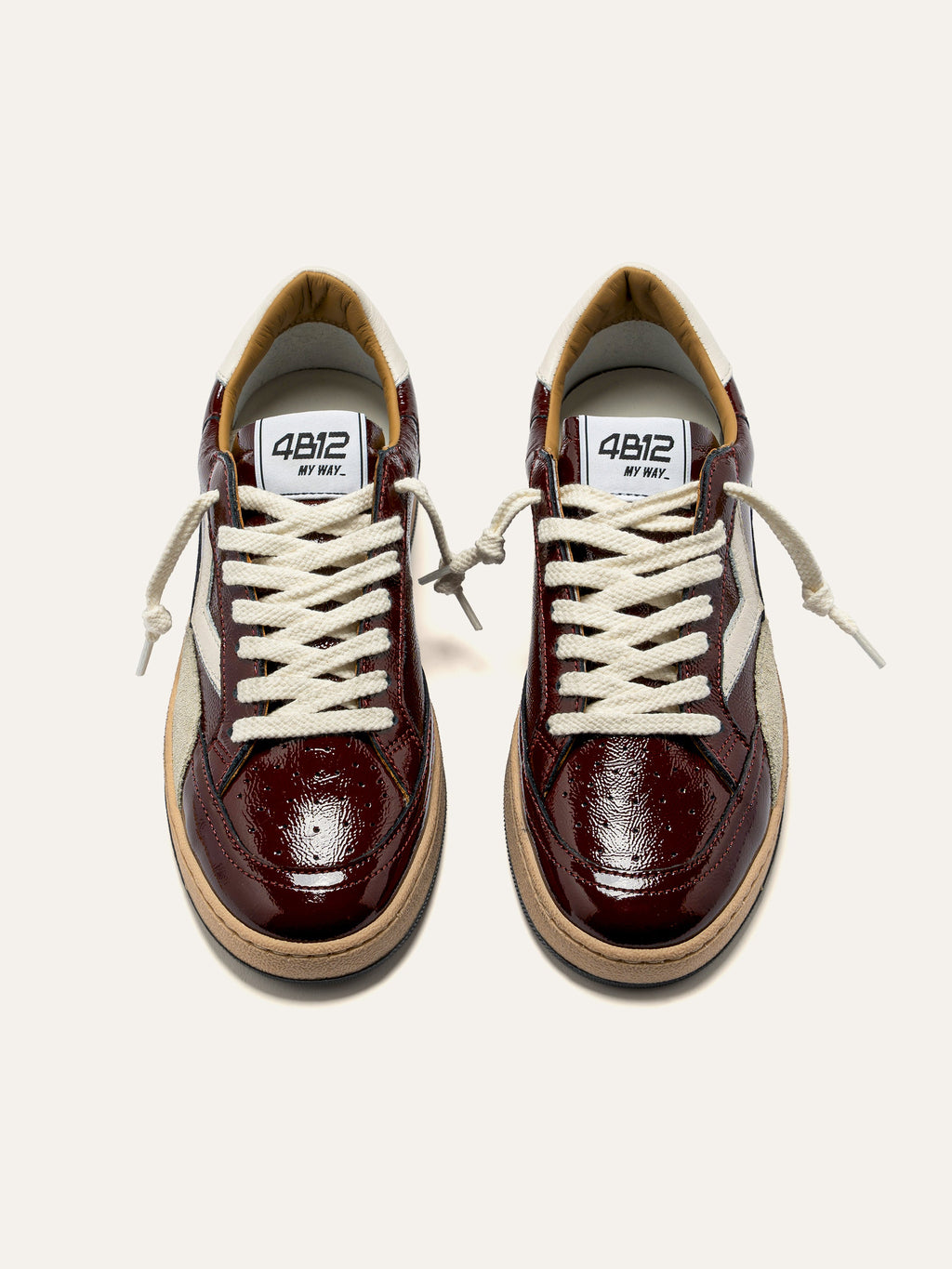 PLAYNEW Sneakers in Burgundy and Cream