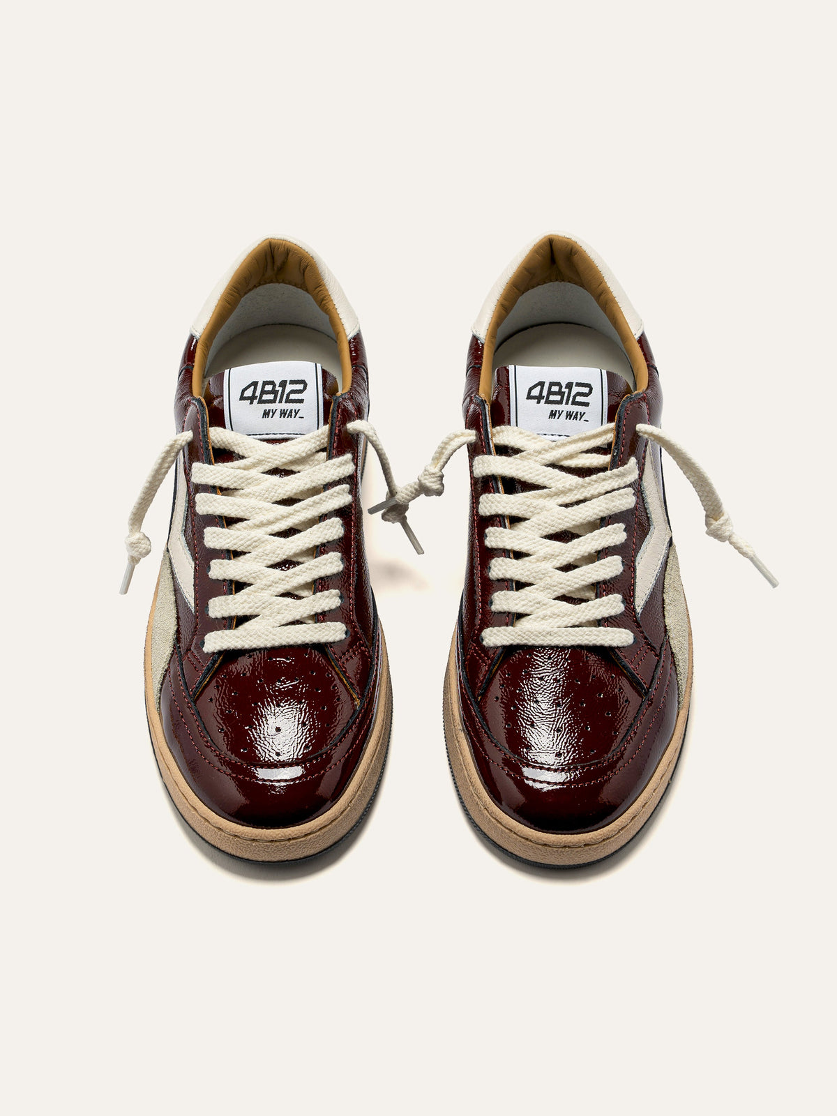 PLAYNEW Sneakers in Burgundy and Cream