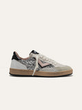 Baskets PLAYNEW en Cuir Blanc avec Paillettes Argentées et Détails Roses