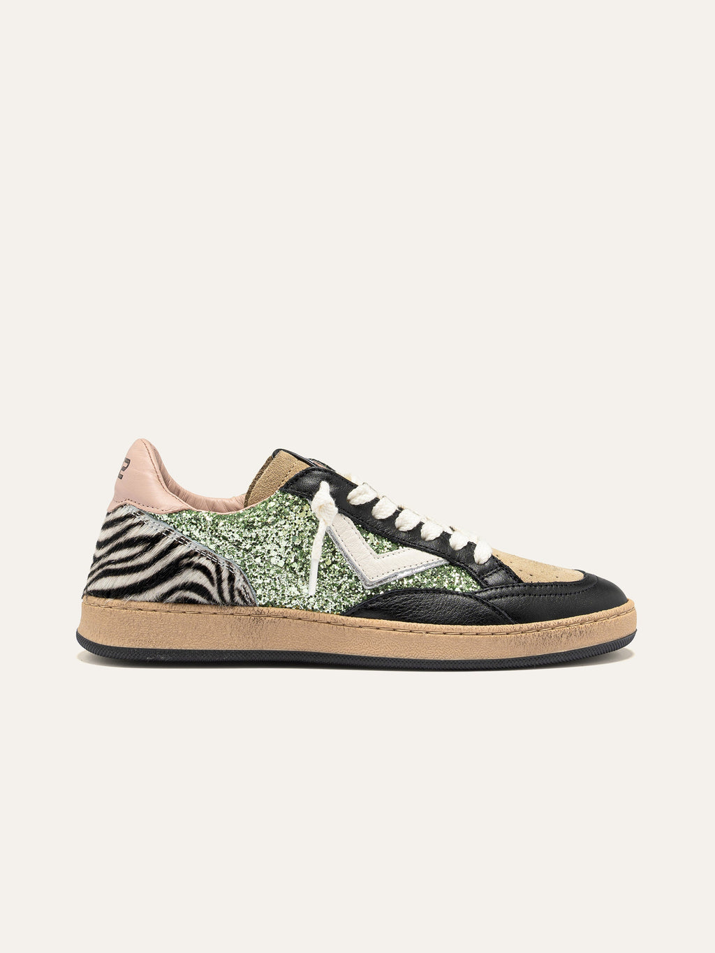 PLAYNEW Sneakers in Multicolor Glitter and Animalier