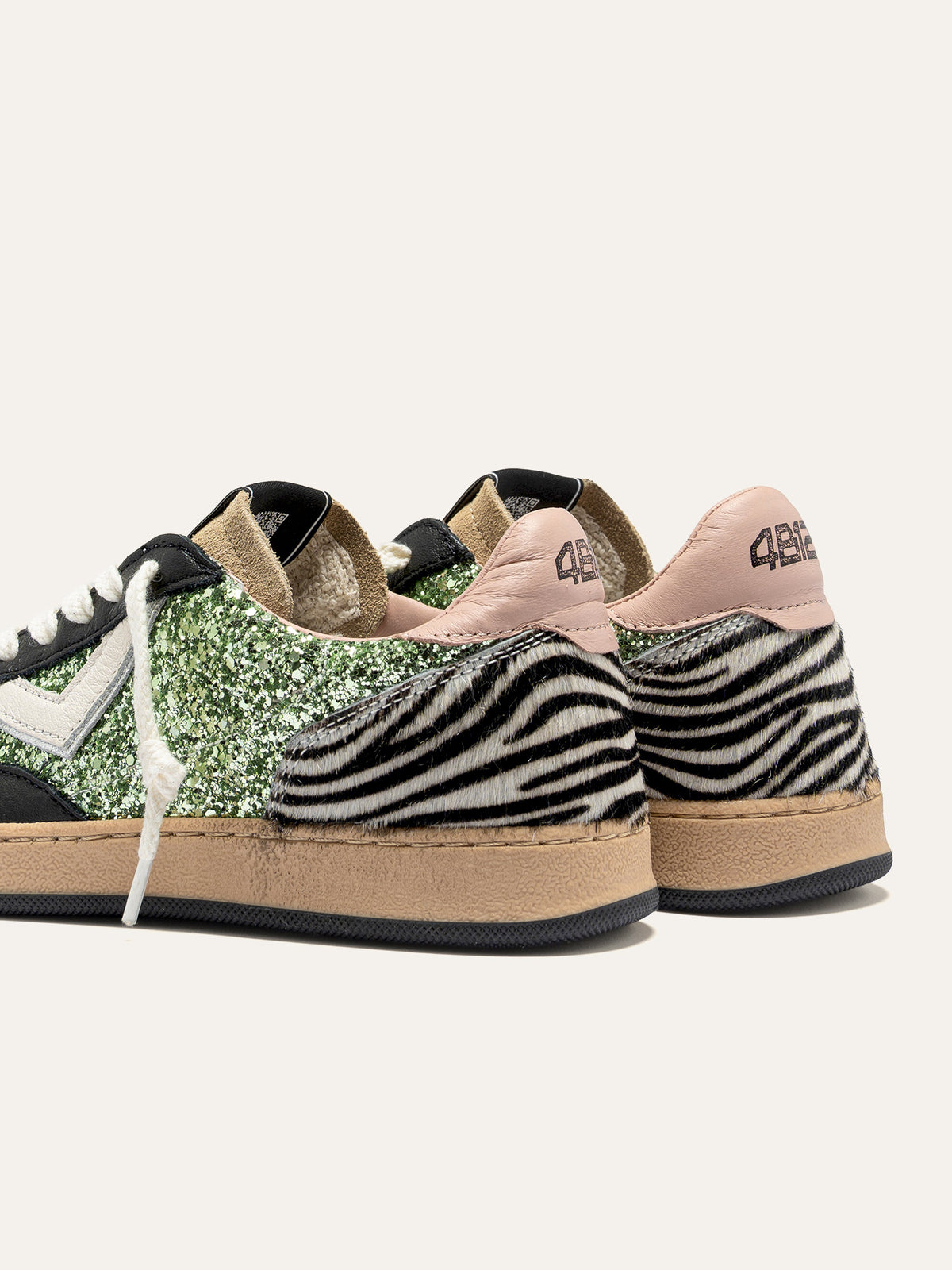 PLAYNEW Sneakers in Multicolor Glitter and Animalier