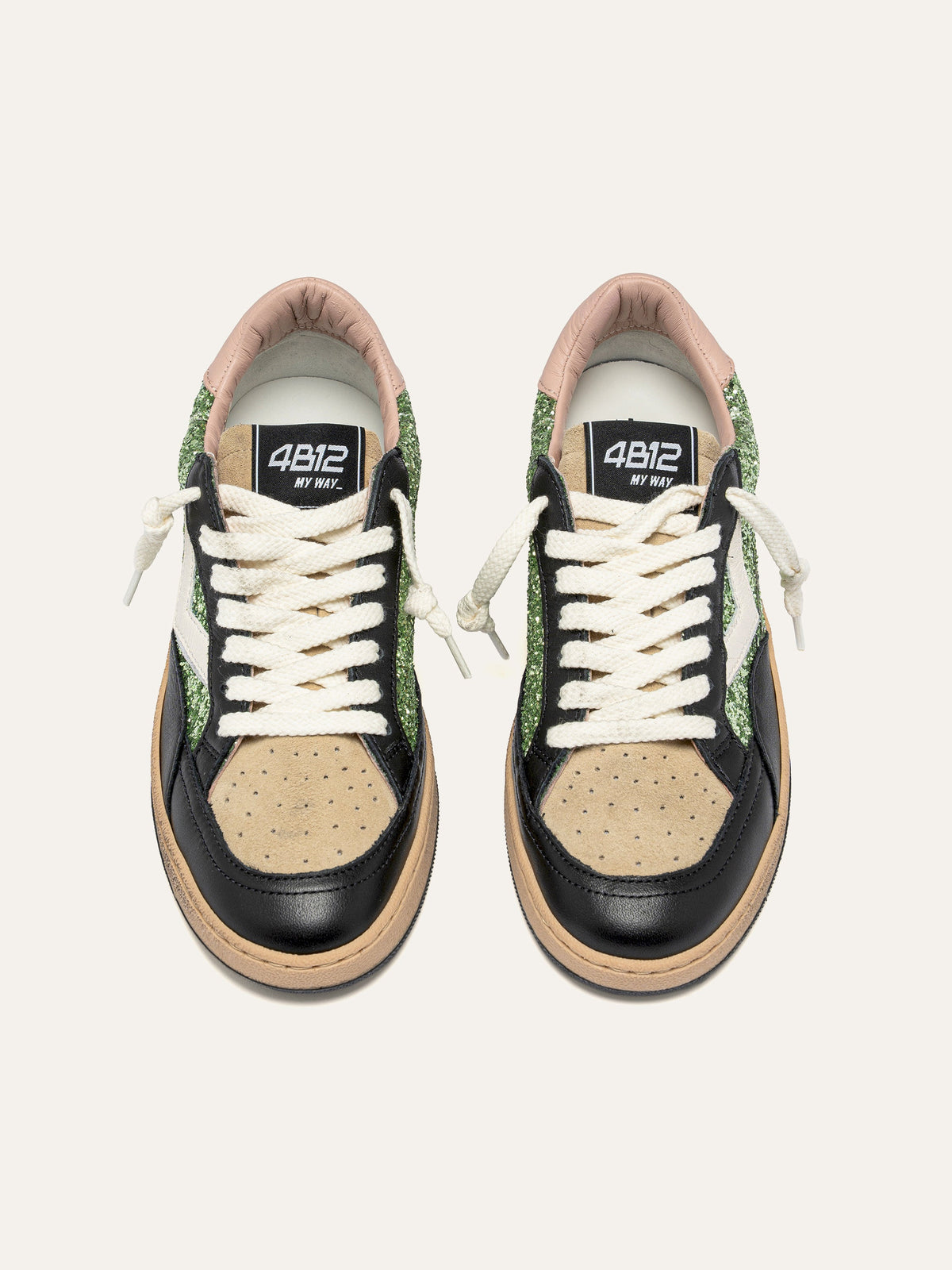 PLAYNEW Sneakers in Multicolor Glitter and Animalier
