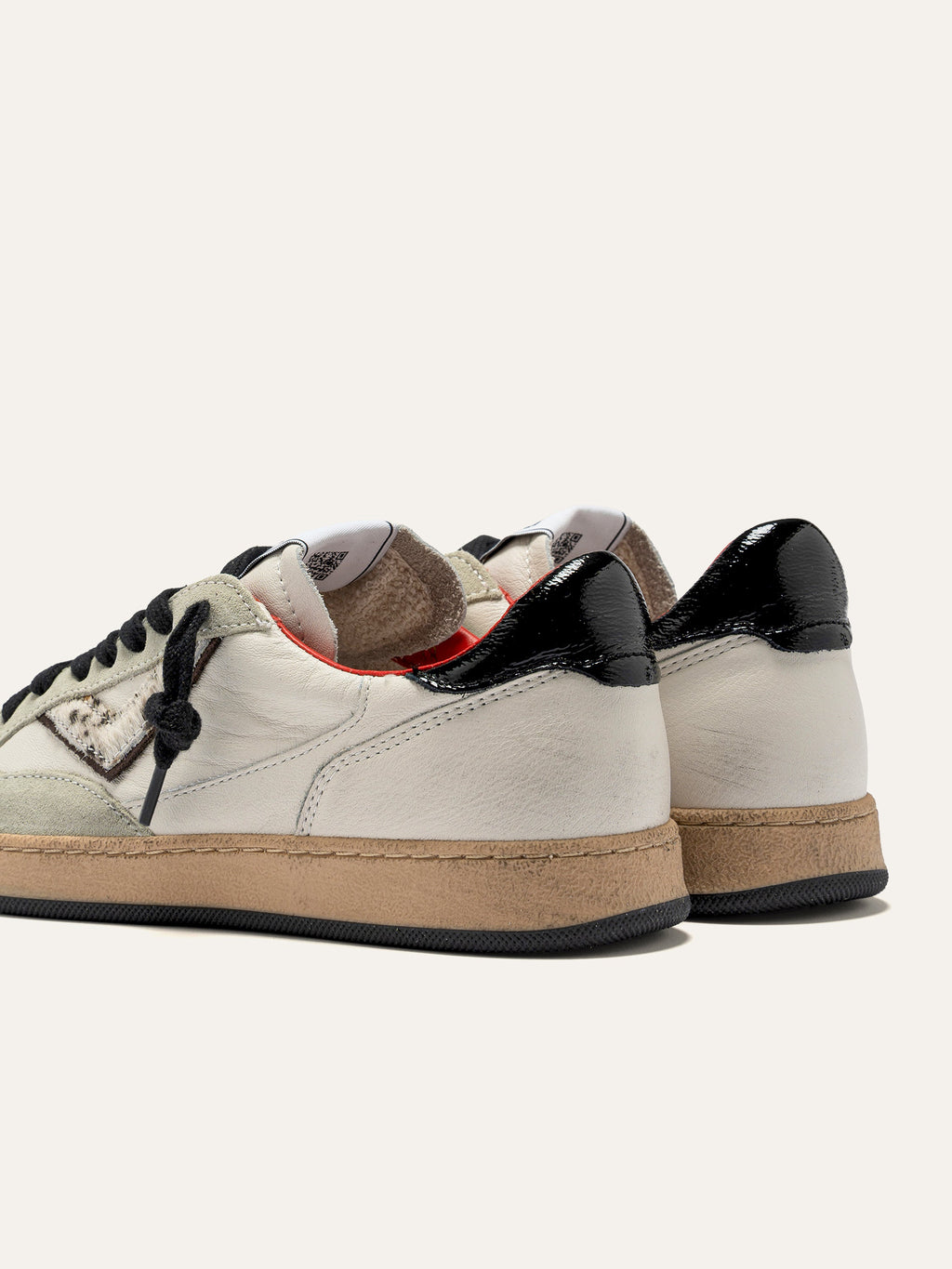 PLAYNEW Sneakers in White and Black Suede