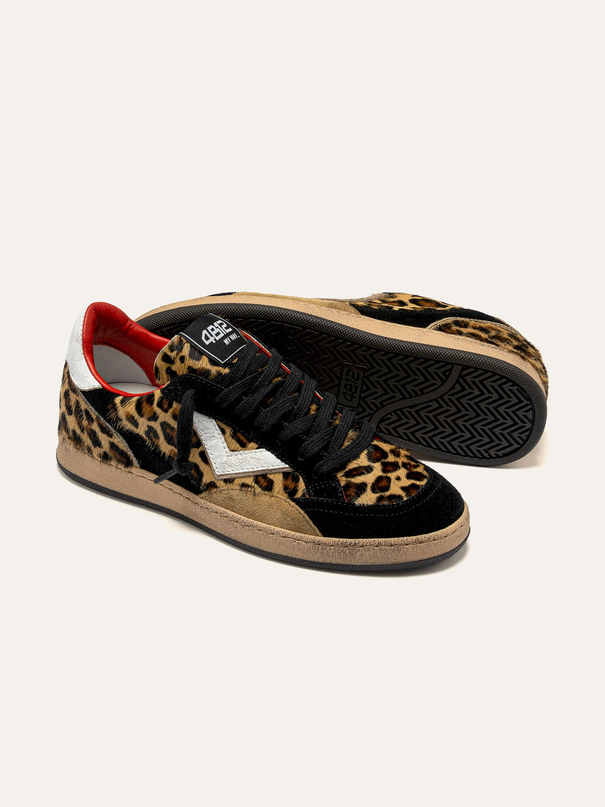 PLAYNEW Sneakers in Leopard and Black