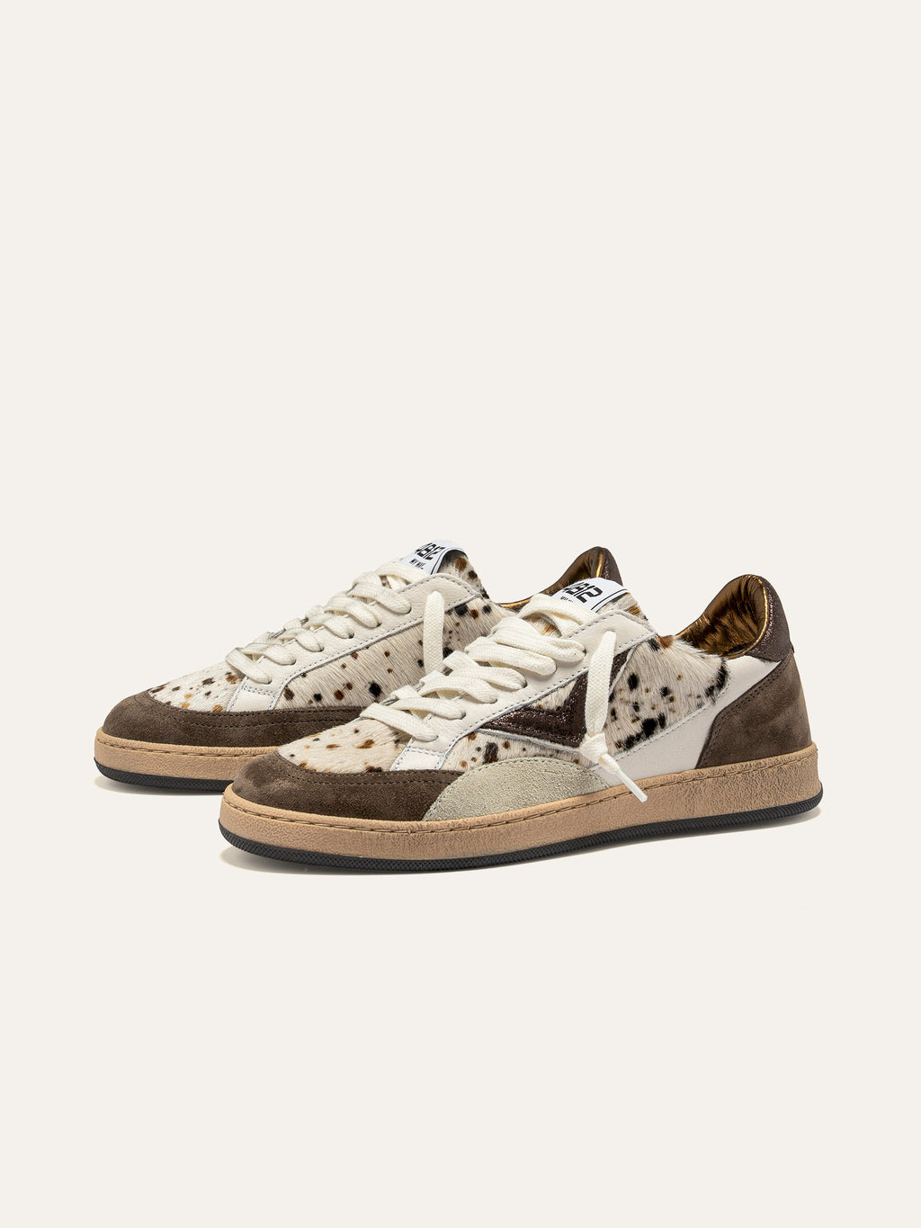 PLAYNEW Sneakers in Brown Suede and Animalier