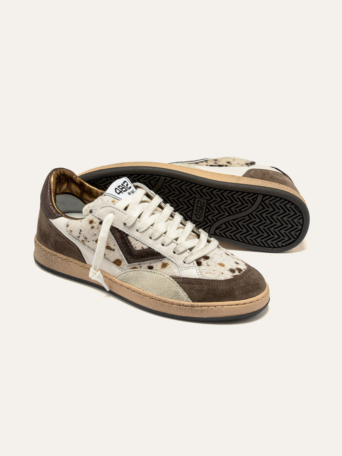 PLAYNEW Sneakers in Brown Suede and Animalier