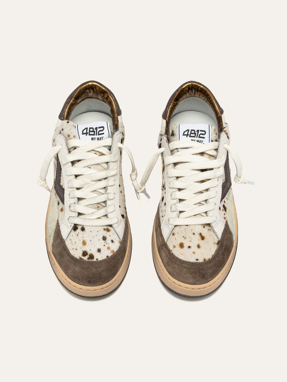 PLAYNEW Sneakers in Brown Suede and Animalier