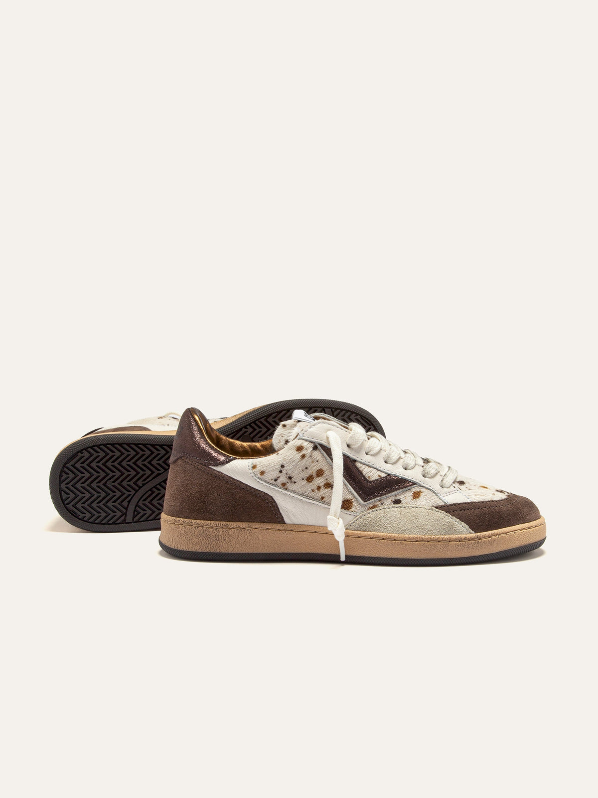 PLAYNEW Sneakers in Brown Suede and Animalier