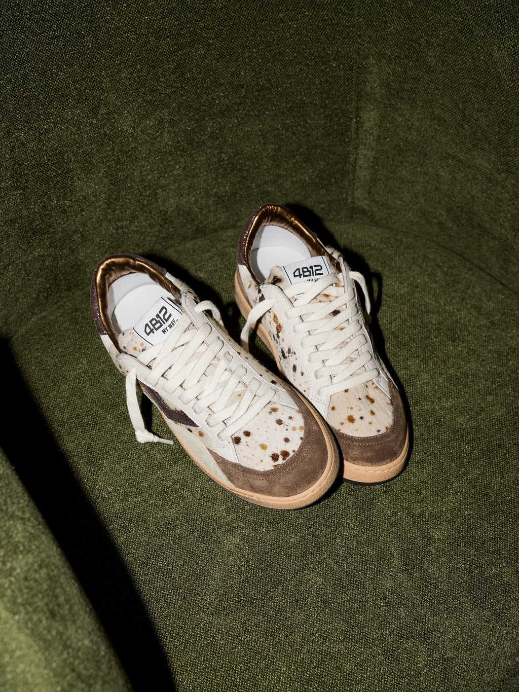 PLAYNEW Sneakers in Brown Suede and Animalier