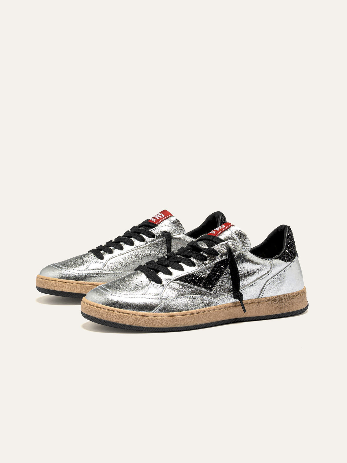 PLAYNEW Sneakers in Silver and Black