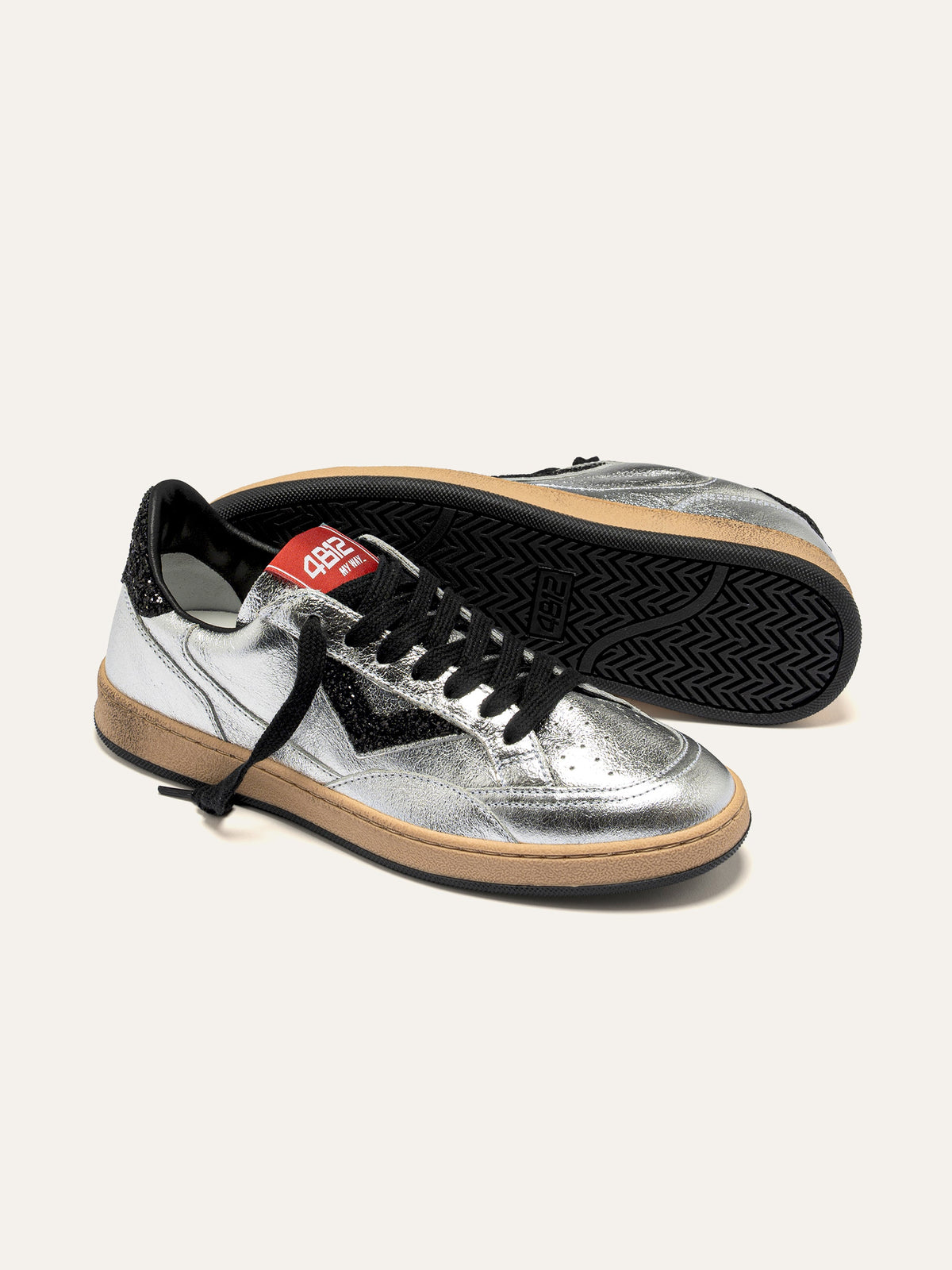 PLAYNEW Sneakers in Silver and Black