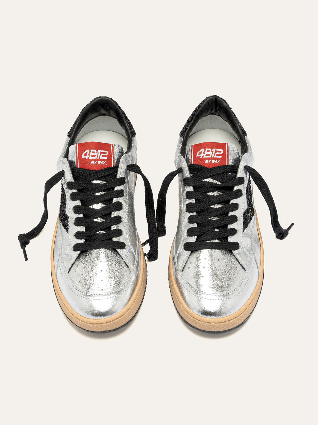 PLAYNEW Sneakers in Silver and Black
