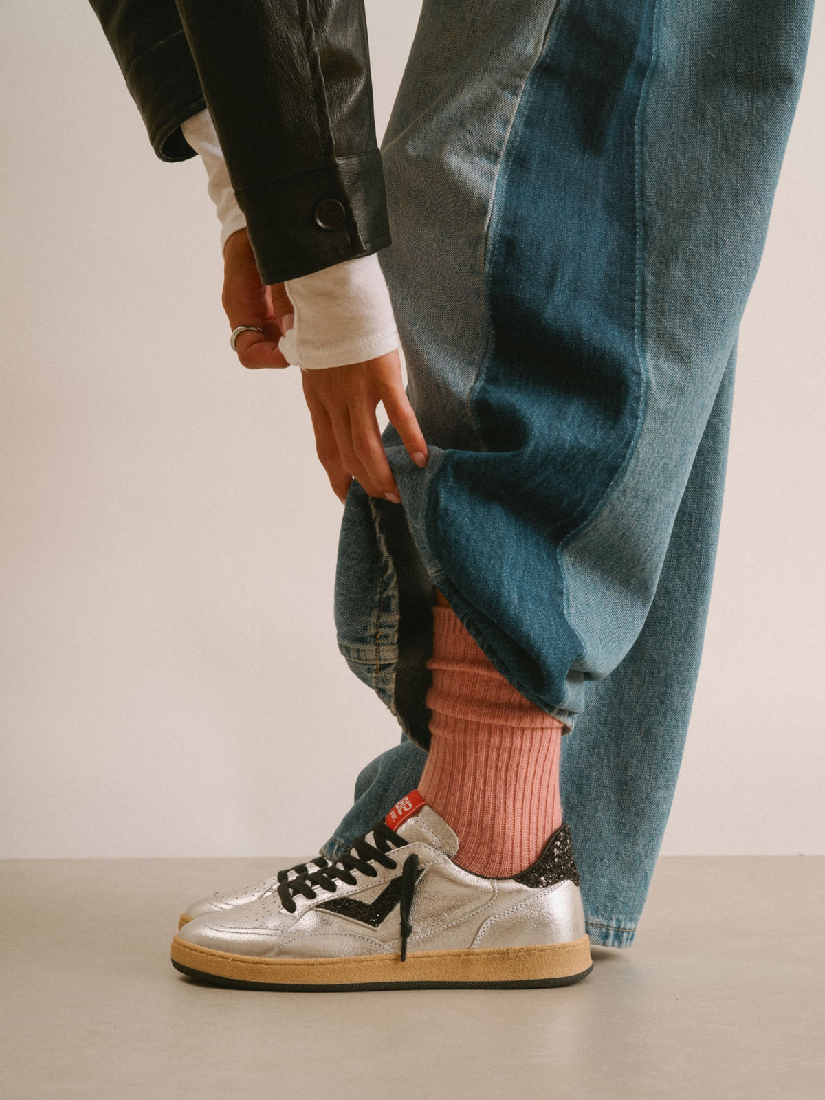 PLAYNEW Sneakers in Silver and Black