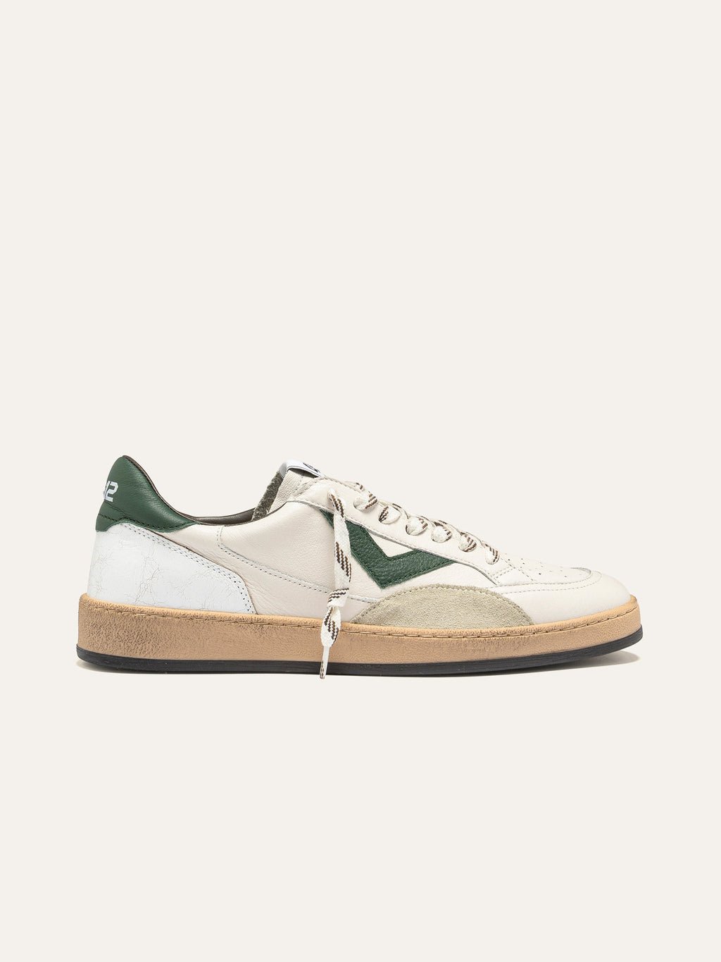 PLAYNEW Sneakers in White and Green Leather