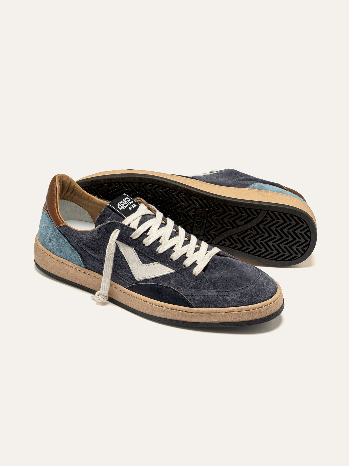 PLAYNEW Sneakers in Navy Blue and Light Blue