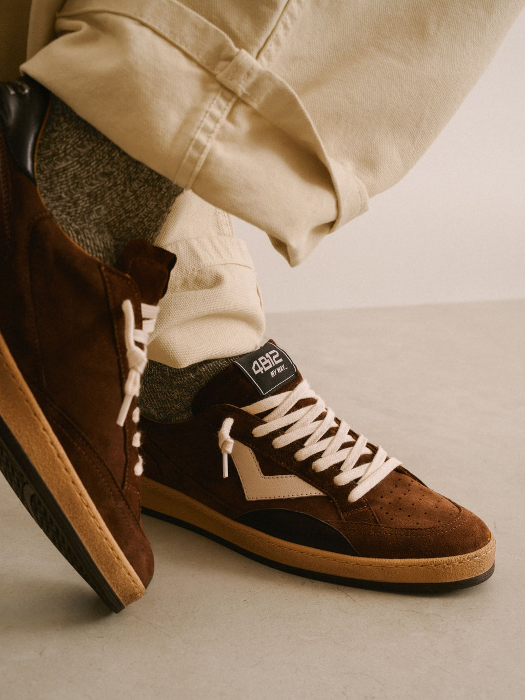 PLAYNEW Sneakers in Brown and Black