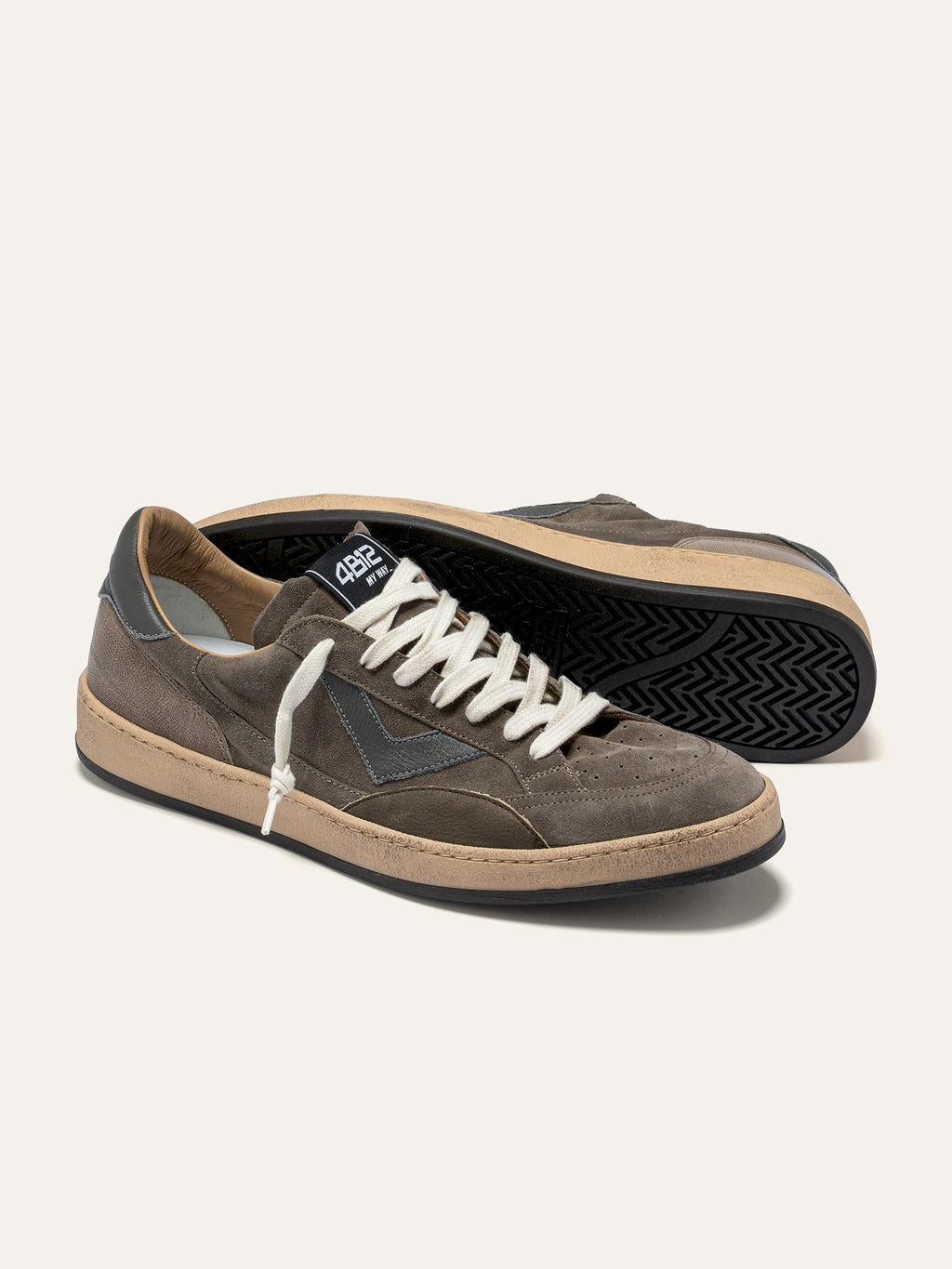 PLAYNEW Sneakers in Taupe and Grey