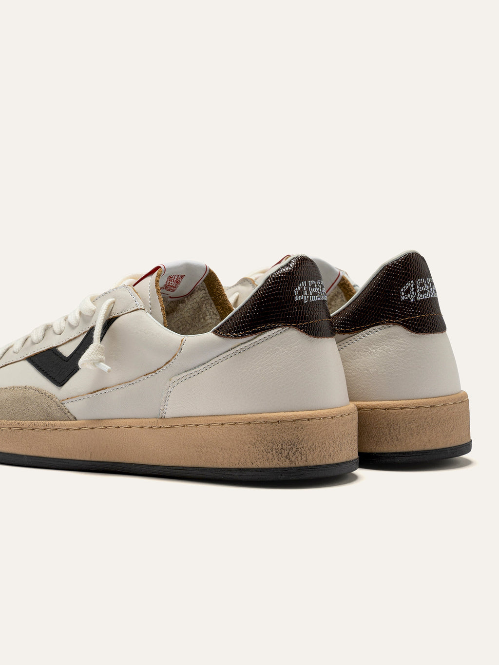 PLAYNEW Sneakers in White and Black Leather