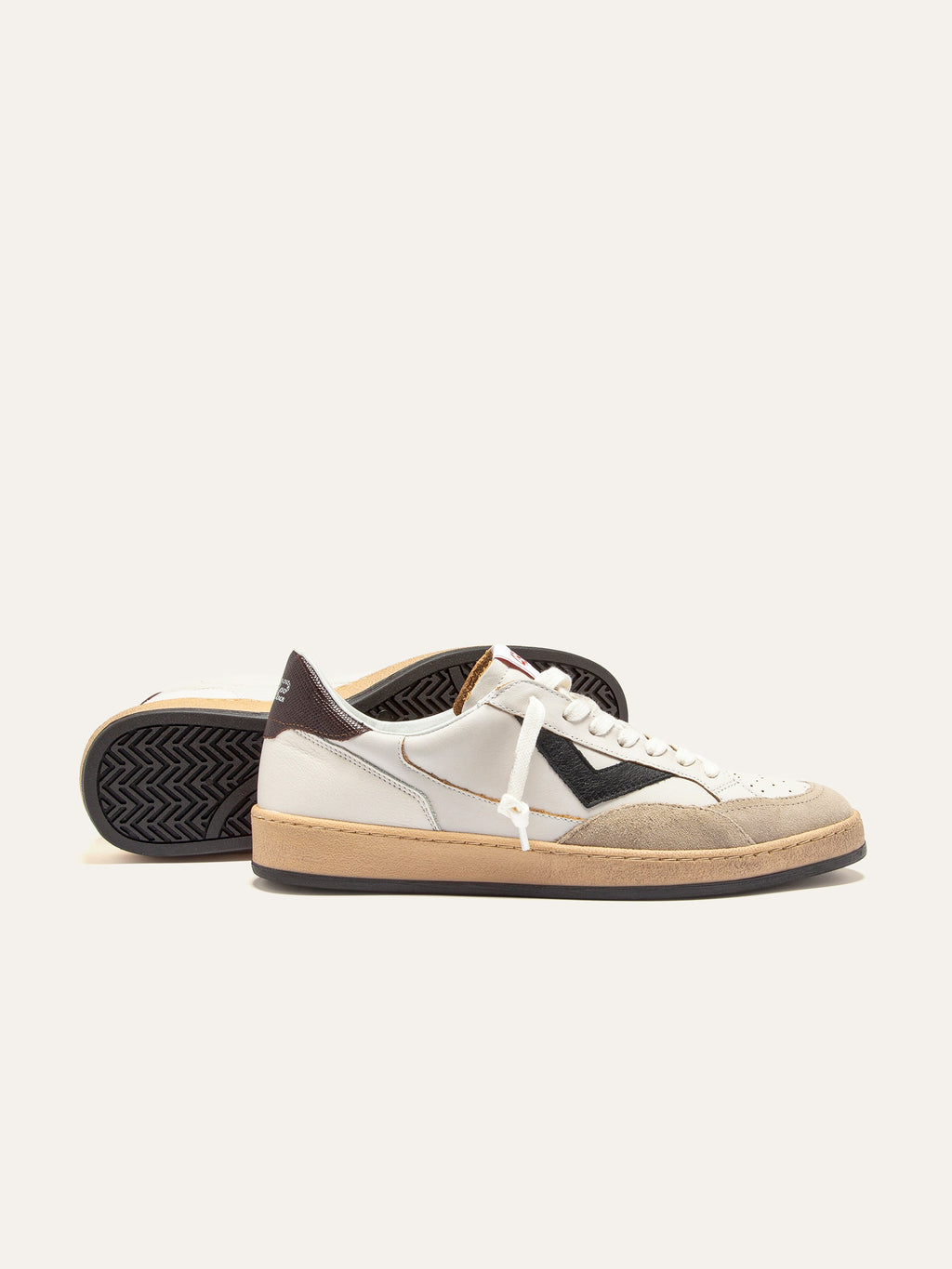 PLAYNEW Sneakers in White and Black Leather