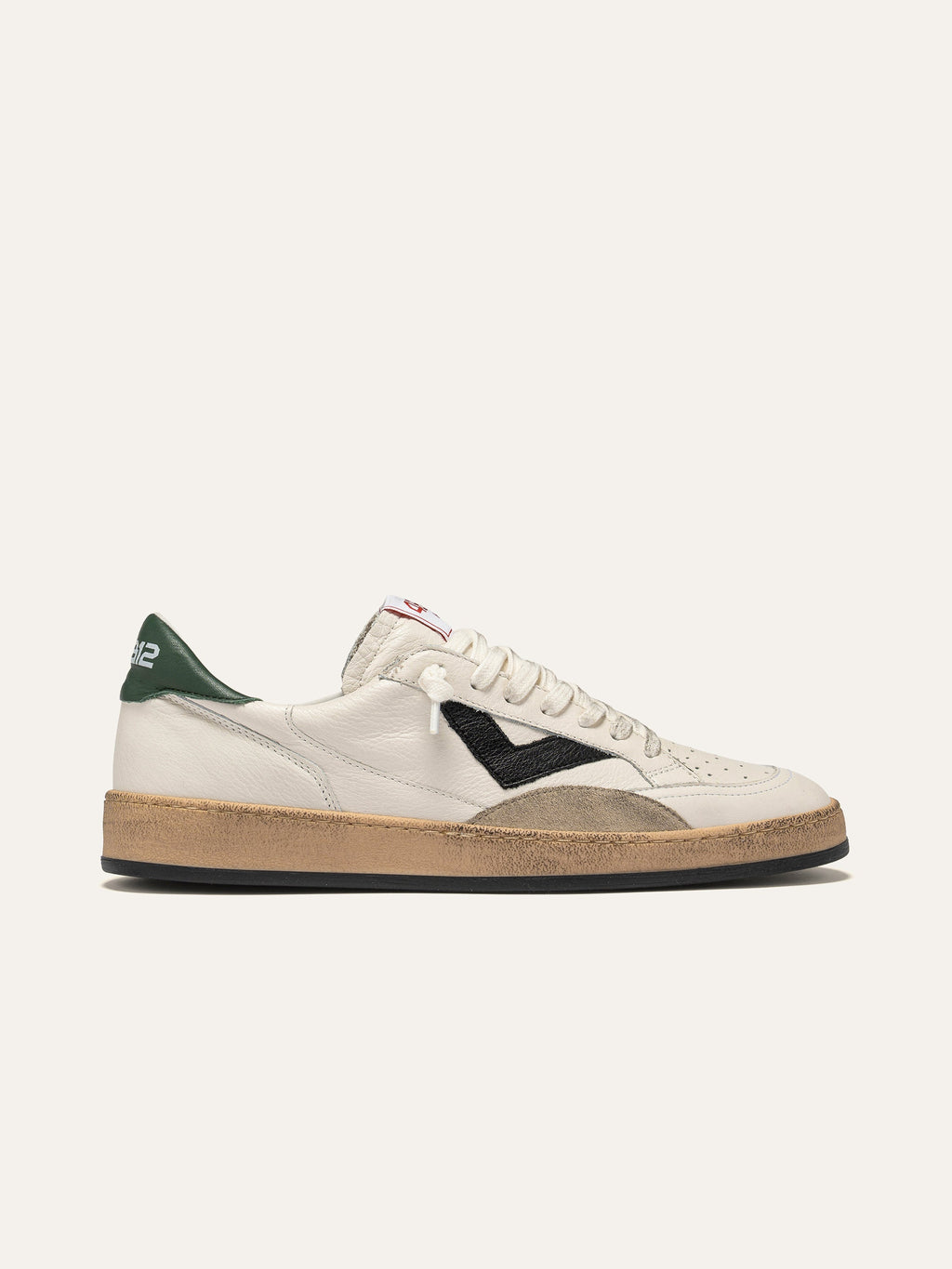 PLAYNEW Sneakers in White and Black Leather